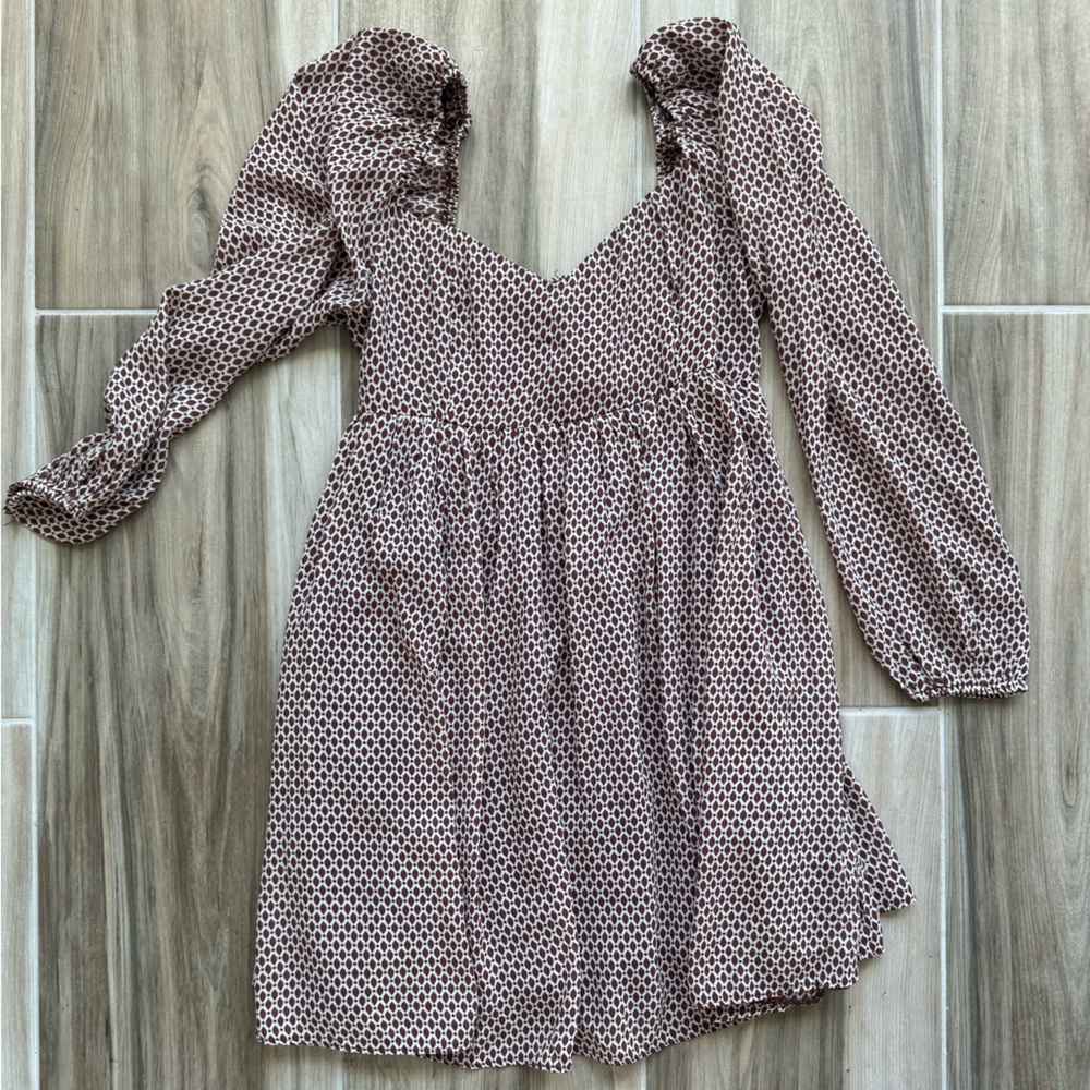Abercrombie & Fitch Brown Patterned Mini Dress
